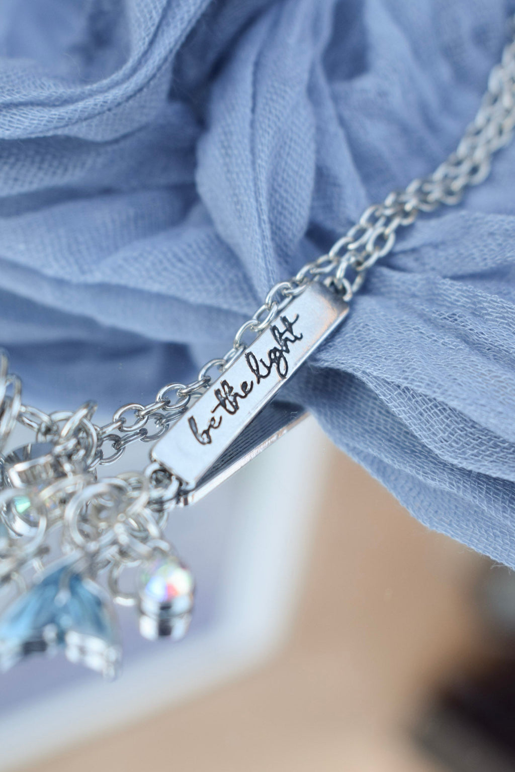 Be The Light Chunky Charmed Necklace On Stainless Steel Chain | Siren's Call Birthday Collection