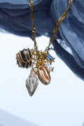 Glittery Sands Chunky Charmed Necklace On Dainty 18k Gold Chain | Siren's Call Birthday Collection
