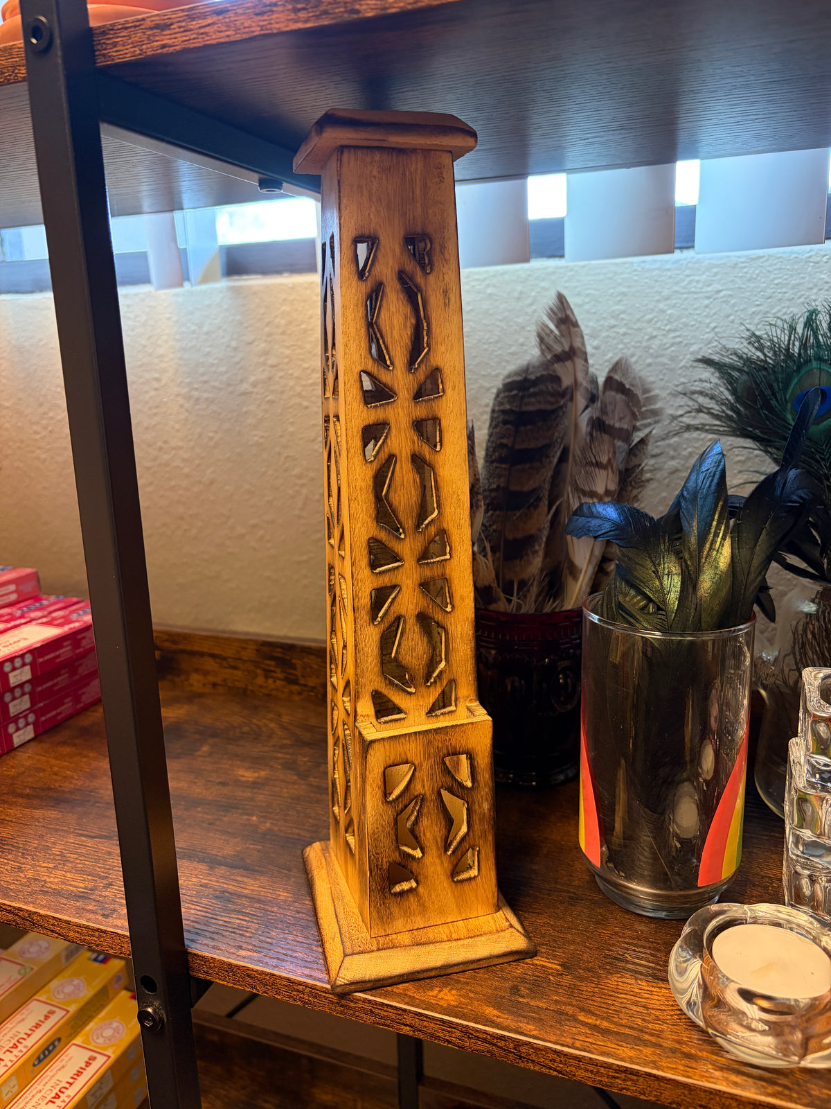 Tall Wooden Incense Tower