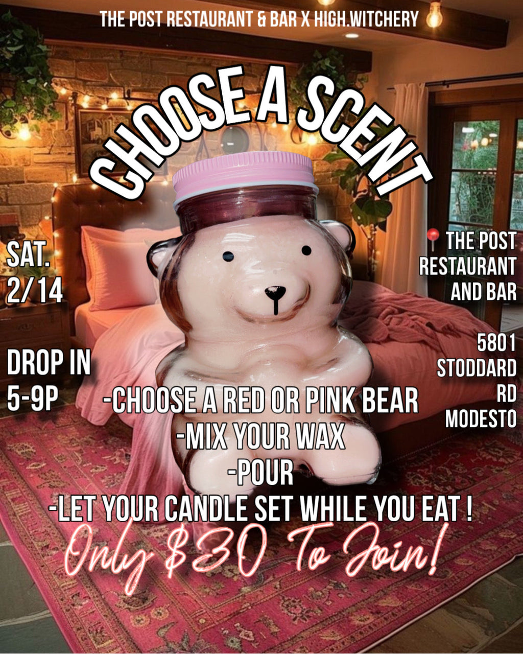 TEDDY BEAR CANDLE CLASS - Pour Your Own ! | Valentines Day | Digital Ticket