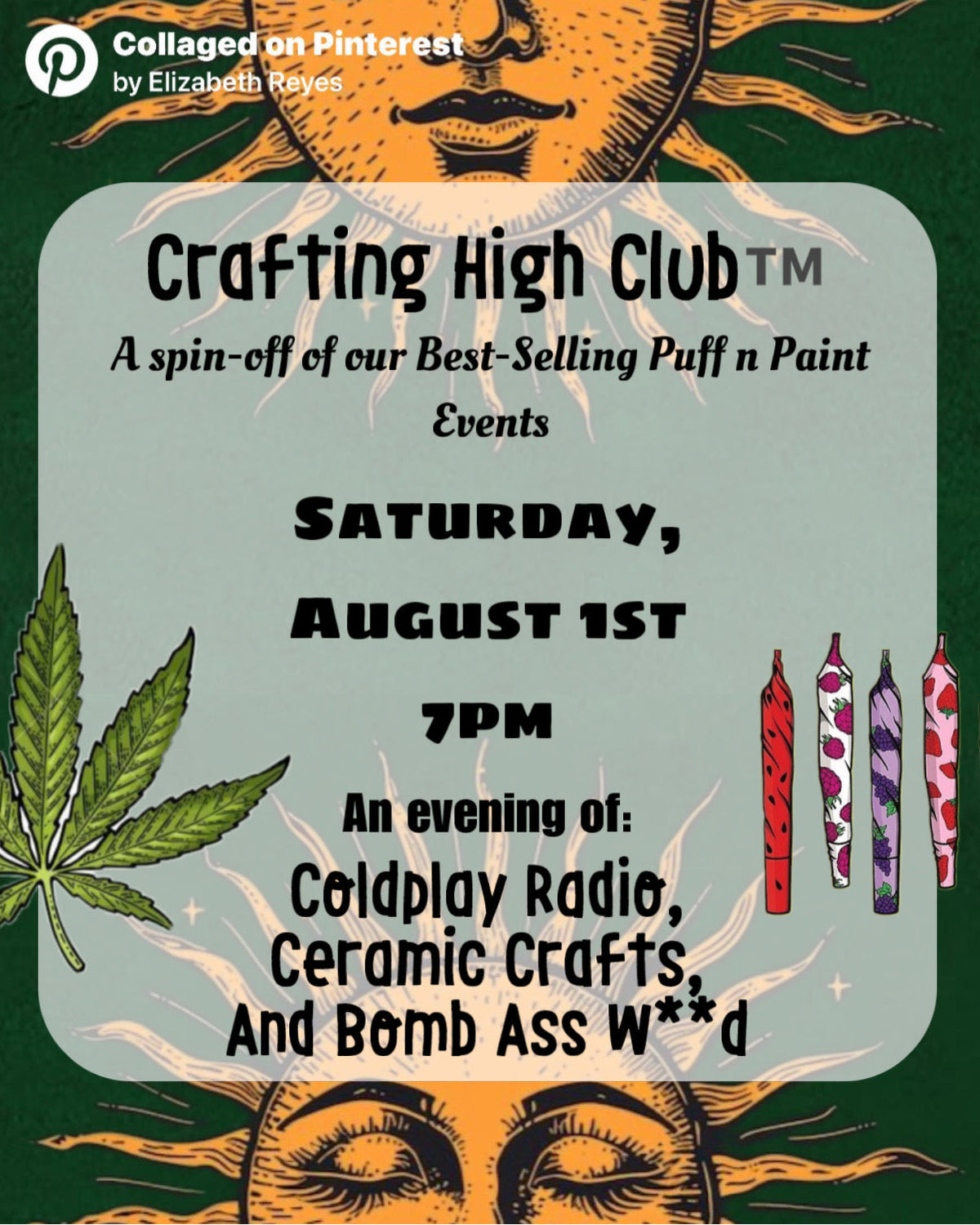 Crafting High Club ! A 420 Friendly Garden Event | 8/1 @7pm | Digital Ticket